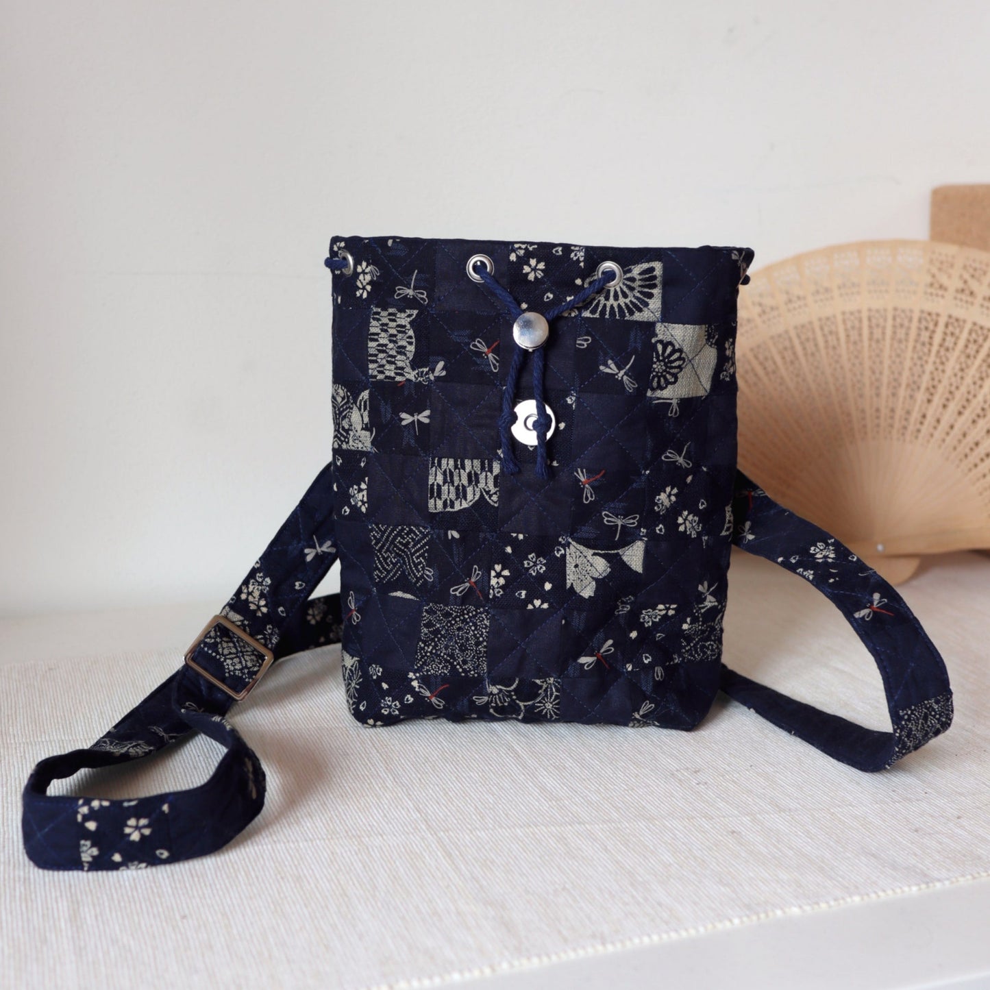 Handmade Mini Travel Bag - Moonpetal Blue
