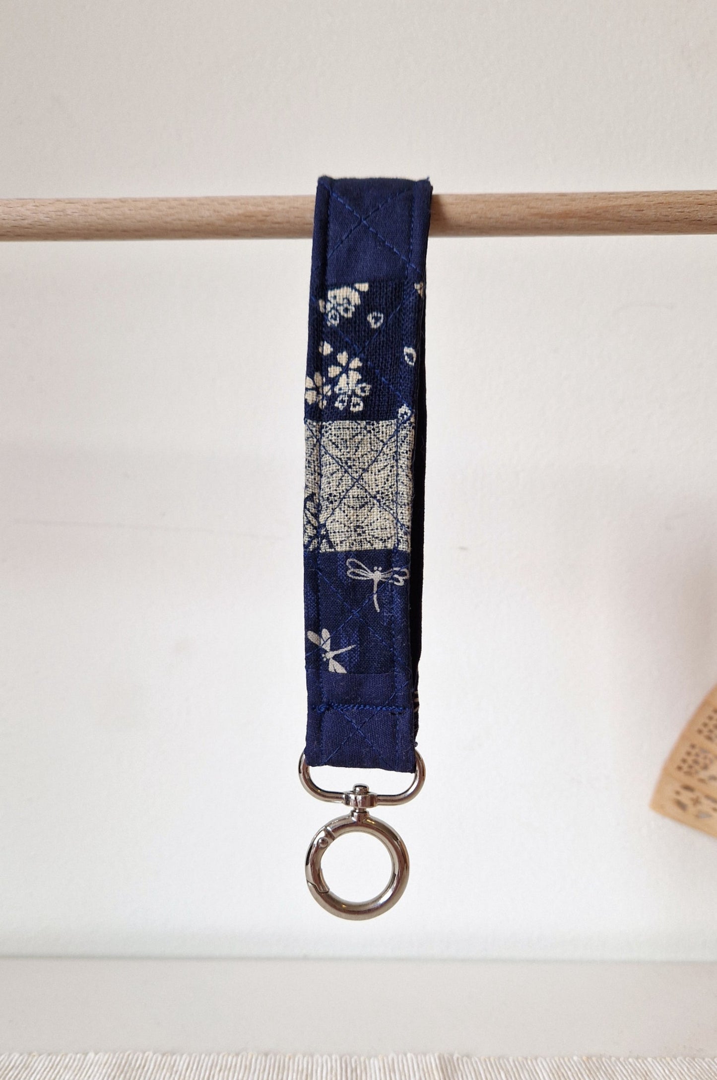 Handmade Patchwork Wristlet - Moonpetal Blue