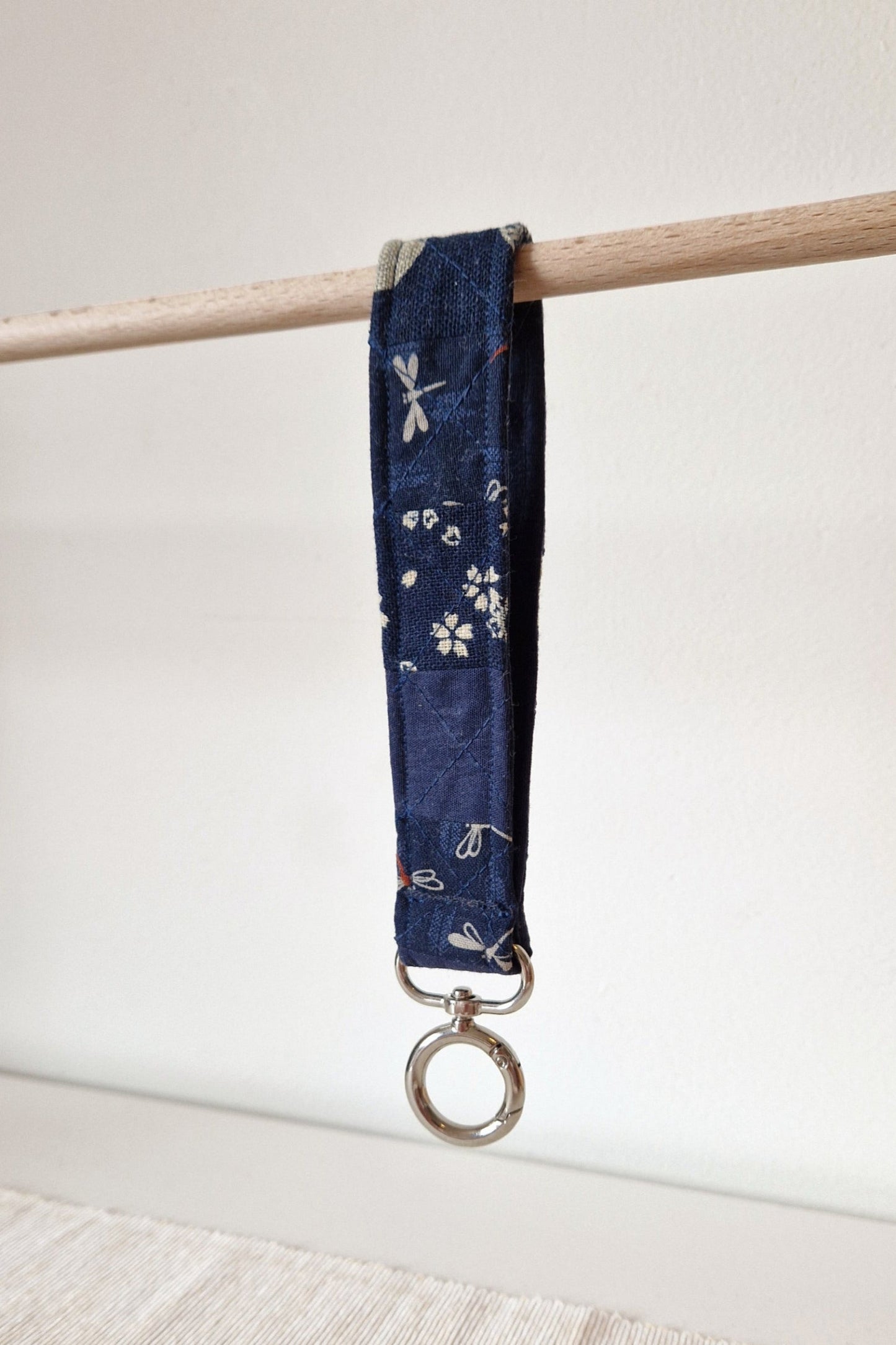 Handmade Patchwork Wristlet - Moonpetal Blue
