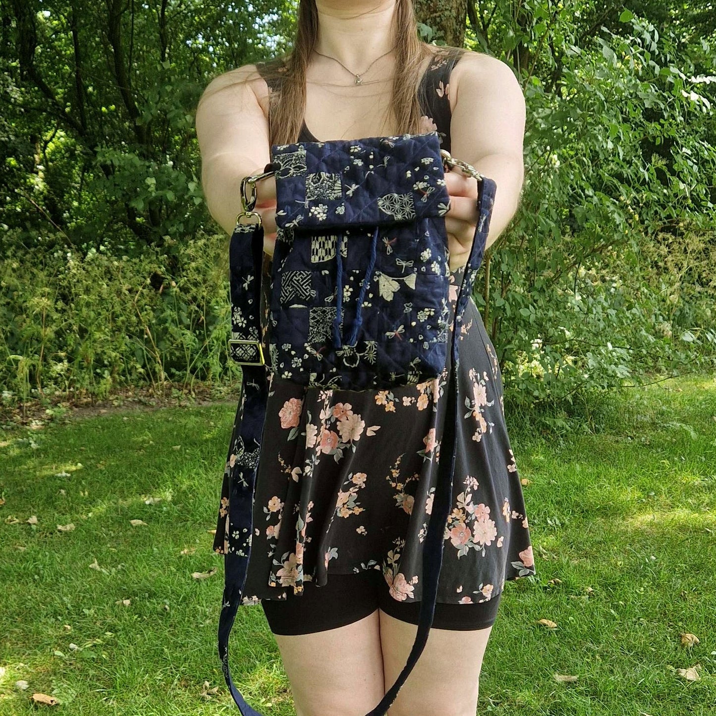 Handmade Mini Travel Bag - Moonpetal Blue