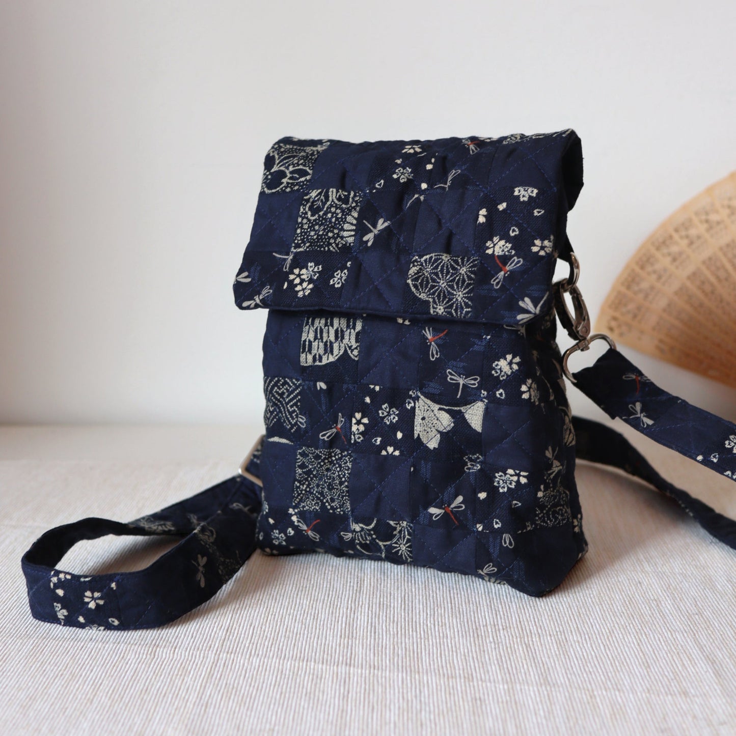 Handmade Mini Travel Bag - Moonpetal Blue