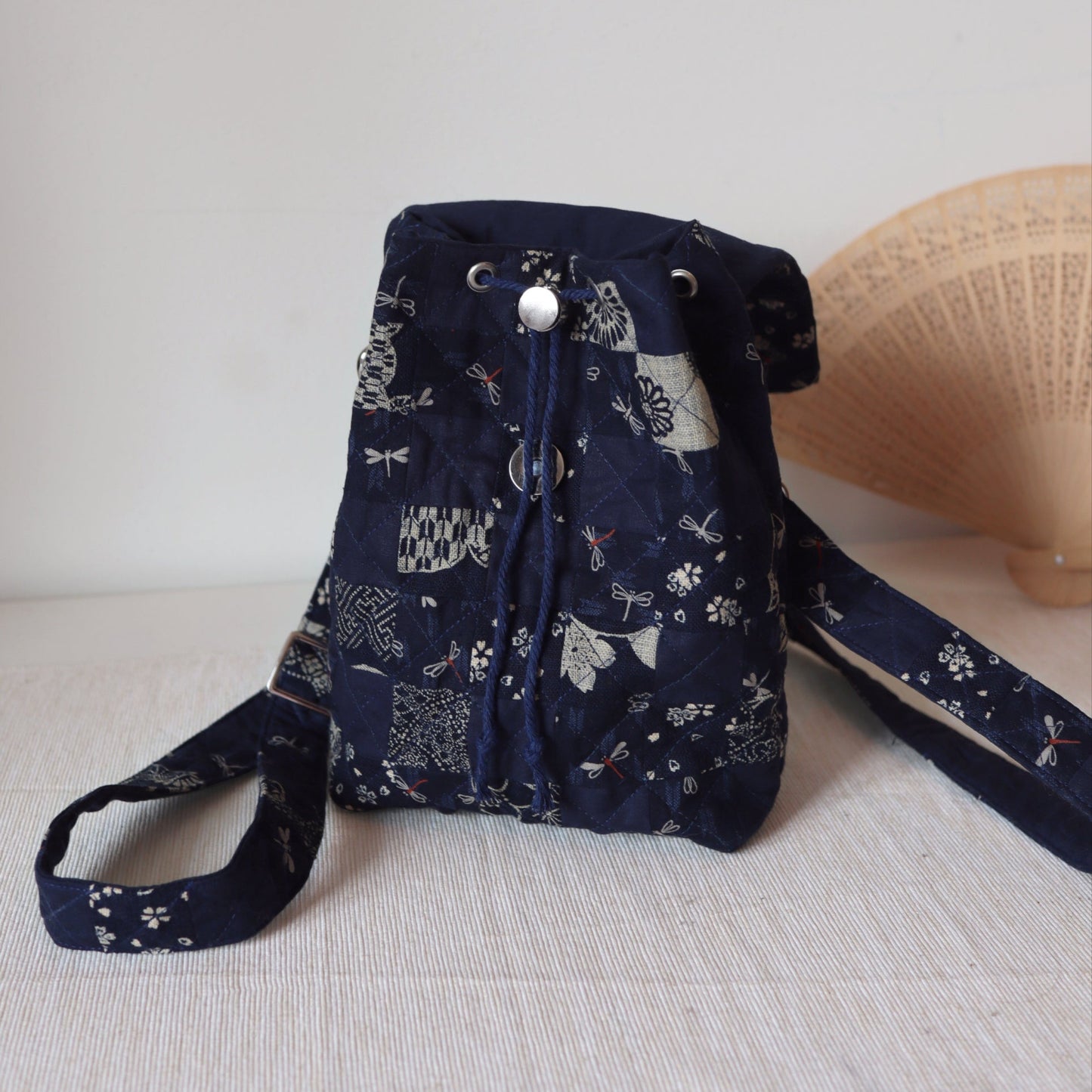 Handmade Mini Travel Bag - Moonpetal Blue