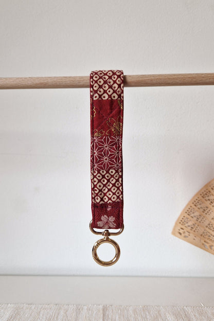 Handmade Patchwork Wristlet - Scarlet Bloom