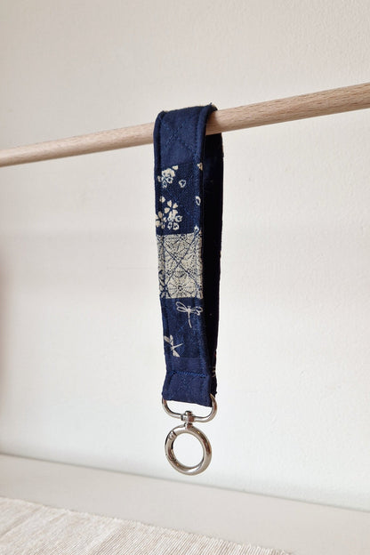 Handmade Patchwork Wristlet - Moonpetal Blue