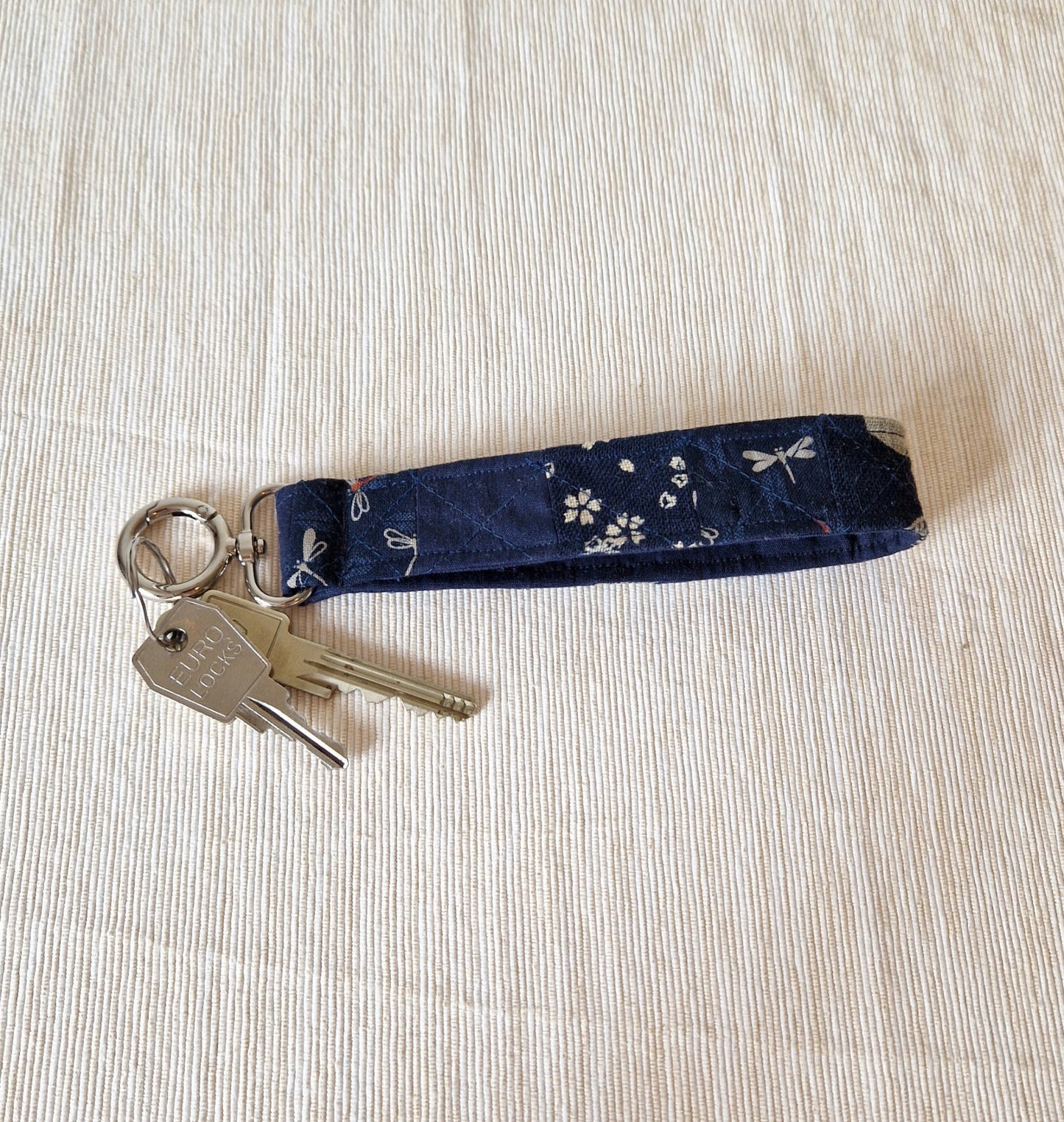 Handmade Patchwork Wristlet - Moonpetal Blue