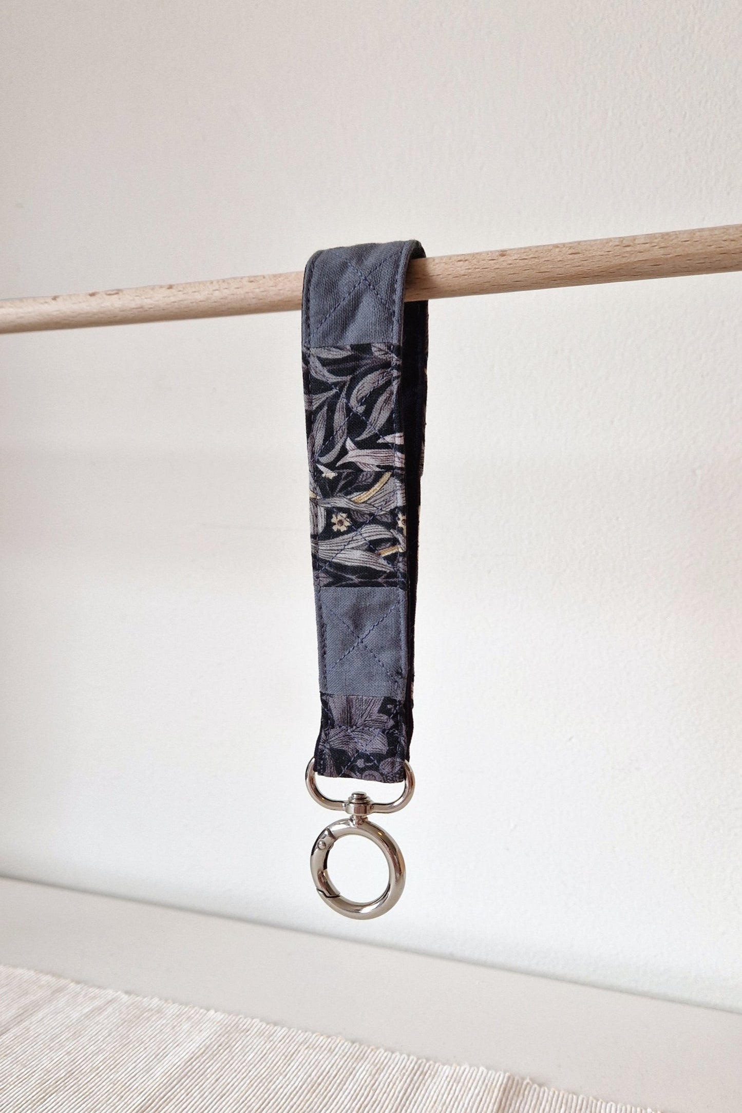 Handmade Patchwork Wristlet - Silverleaf Mist